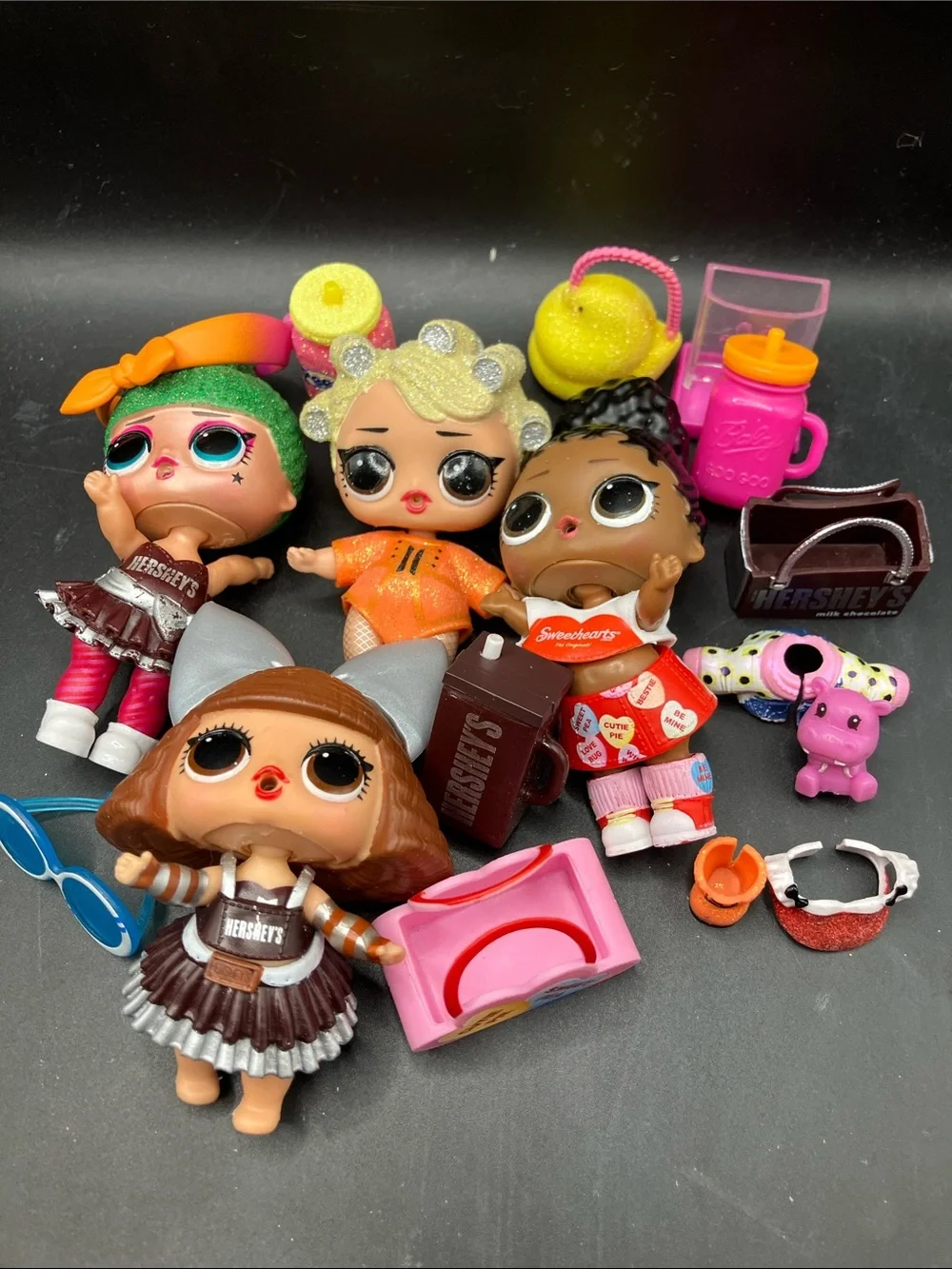 LOL Dolls Lot Hershey’s Sweethearts Candy Peeps Accessories 4 Dolls Clothes